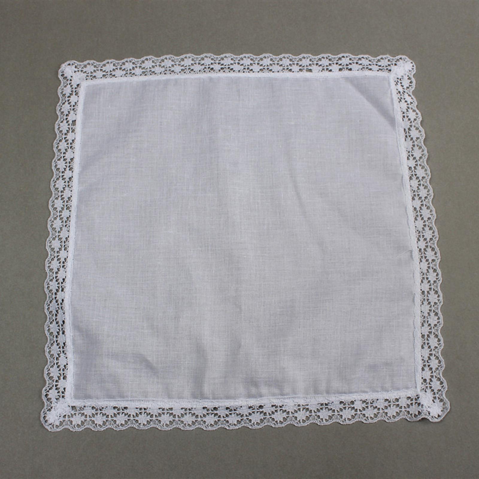 6x Pure White Lace Handkerchie - đánh giá và giá Handkerchief Cotton Men