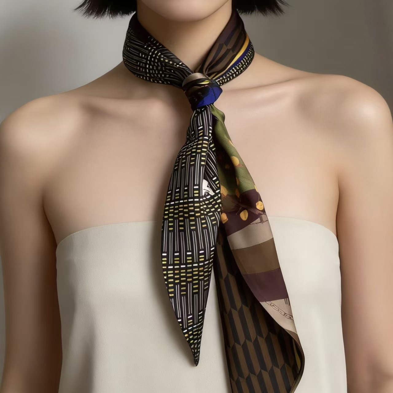 Luxury Print Long Hair Ribbon  - đánh giá và giá Face Scarf Mask