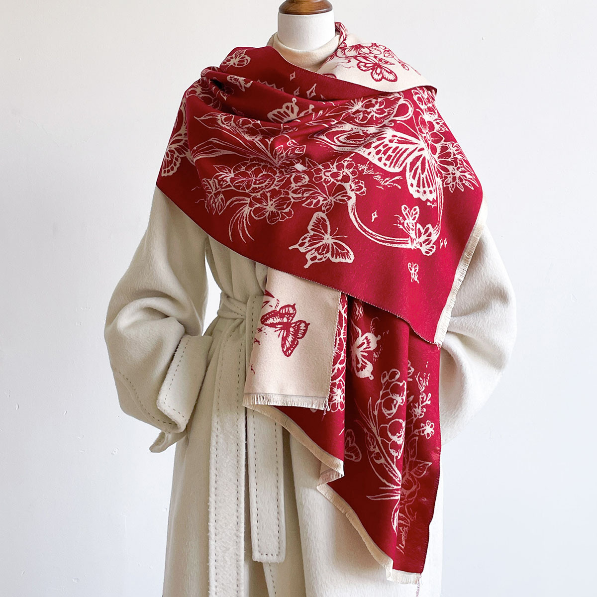 Imitation Cashmere Fringed Sca - đánh giá và giá Pashmina Wrap Large