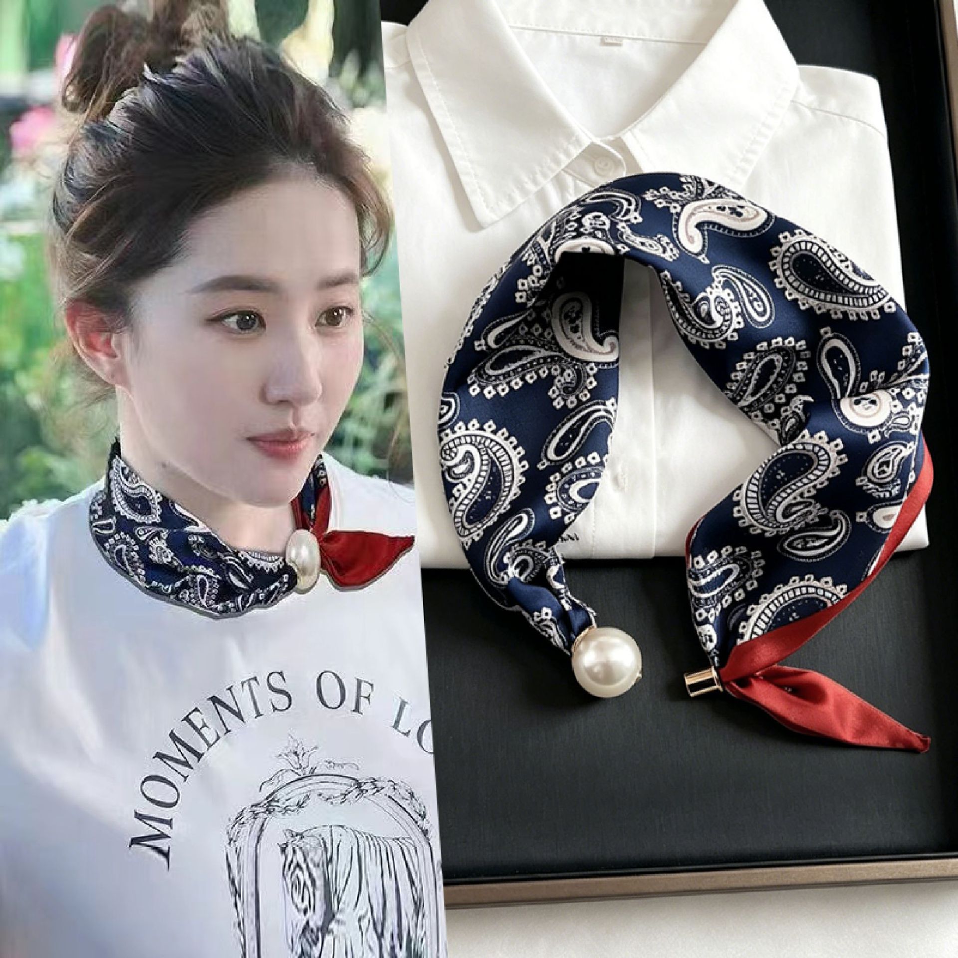 New Paisley Prints Pearl Tail  - đánh giá và giá Face Scarf Mask