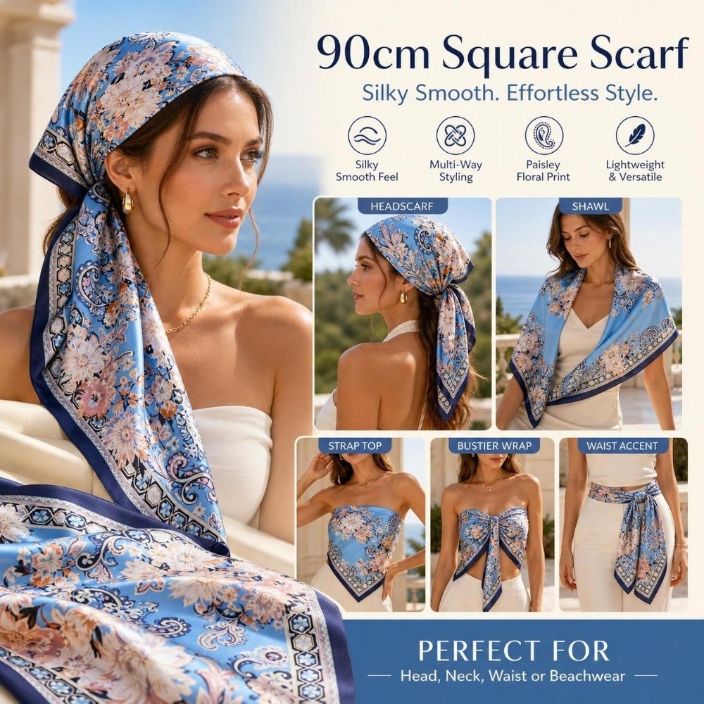 Exquisite Bohemian Printed Wom - đánh giá và giá Scarf Silk Square